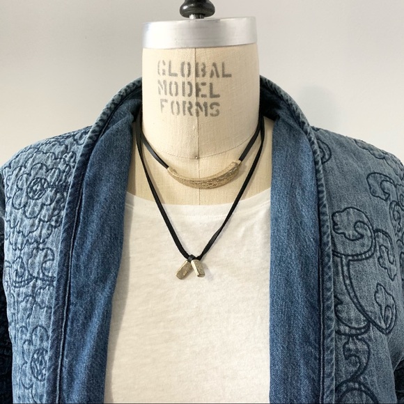 Goldtone Black Suede Adjustable Choker Necklace - Picture 4 of 11